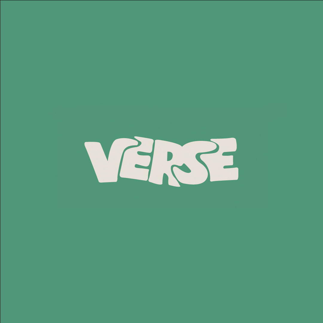 Logo Verse beige sur fond vert